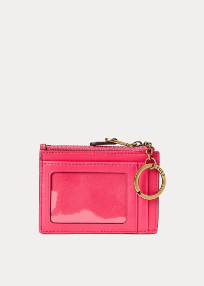 Porta Tarjetas Polo Ralph Lauren Mujer Rosas - Nappa Leather Zip - DYCVX0437